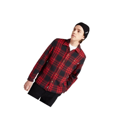 Camisas Timberland Heavy Herringbone-plaid Hombre Rojas | ES-PYIMN71