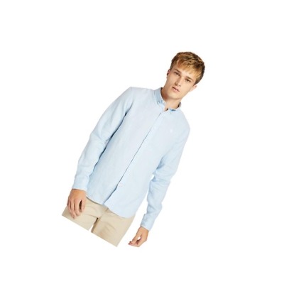 Camisas Timberland Mill River LS Linen Hombre Azules Claro | ES-VMAOY94