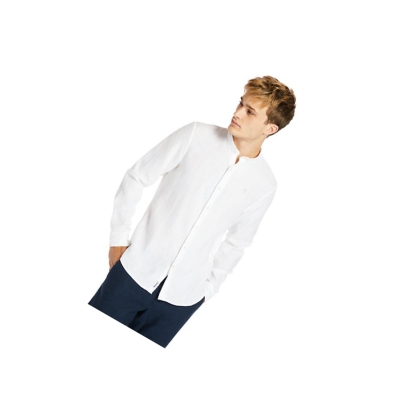 Camisas Timberland Mill River Linen Hombre Blancas | ES-KUCFX08