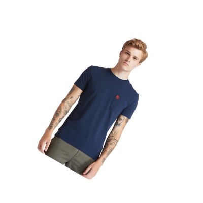 Camiseta Timberland Dunstan River Pocket Hombre Azul Marino | ES-ZWTBL94