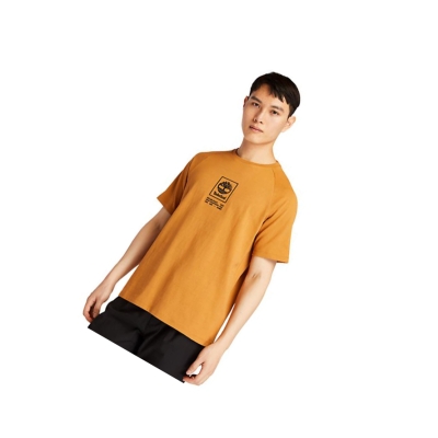 Camiseta Timberland Heavyweight Logo Hombre Amarillo | ES-EAQVH79