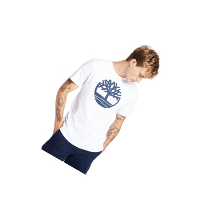 Camiseta Timberland Kennebec River Tree Logo Hombre Blancas | ES-CEGDW25