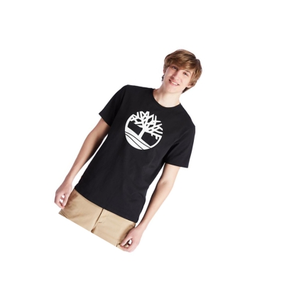 Camiseta Timberland Kennebec River Tree Logo Hombre Negras | ES-HYMFS14