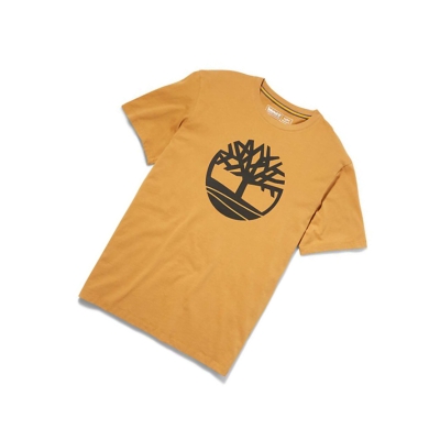 Camiseta Timberland Kennebec River Tree Logo Hombre Amarillo | ES-UBJCR91