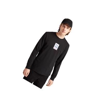 Camiseta Timberland Outdoor Archive Long-sleeved Graphic Hombre Negras | ES-OSXUW24