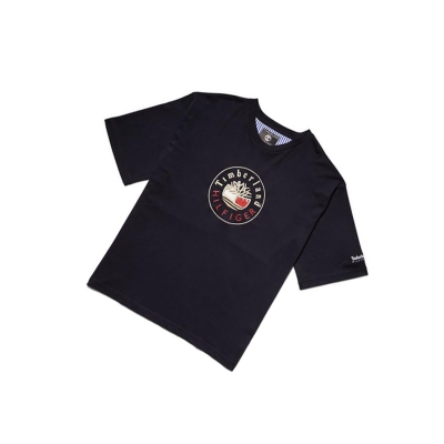 Camiseta Timberland Tommy Hilfiger x Timberland® Re-imagined Logo Hombre Azules | ES-KXNPU53