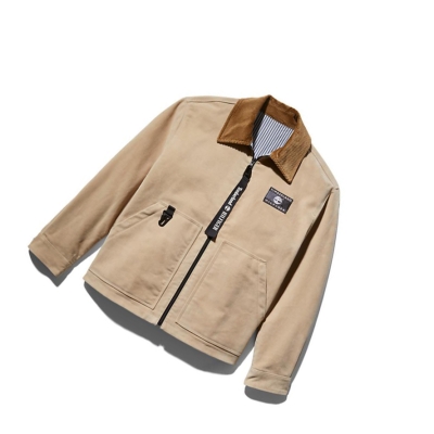 Chaquetas Timberland Tommy Hilfiger x Timberland® Re-imagined Reversible Chore Hombre Beige | ES-EXKPB06