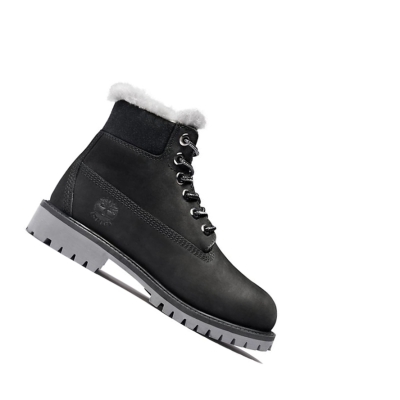 Original 6-inch Boots Timberland Premium Invierno Niños Negras | ES-TJEDA43