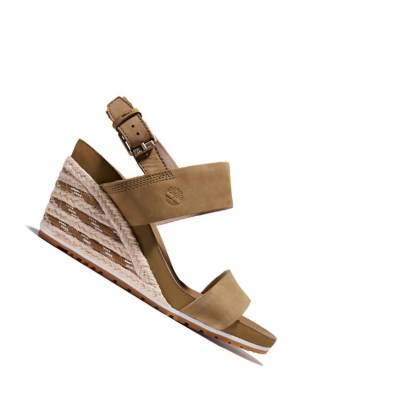 Sandalias Timberland Capri Sunset Wedge Mujer Greige | ES-QYTHL85