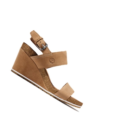 Sandalias Timberland Capri Sunset Wedge Mujer Marrones Claro | ES-SXYWK08