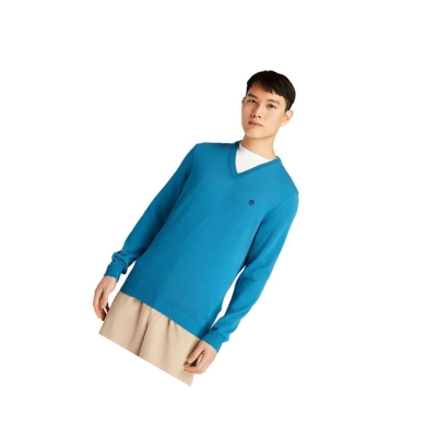 Suéteres Timberland Cohas Brook V-Neck Hombre Azules | ES-ITHXZ43