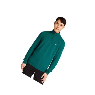 Suéteres Timberland Cohas Brook Zip-neck Hombre Verde | ES-IGPKS14