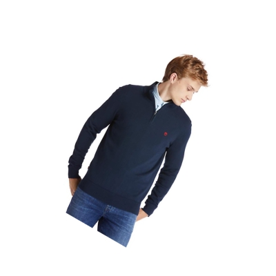 Suéteres Timberland Williams River Zip-neck Hombre Azul Marino | ES-UFBND32